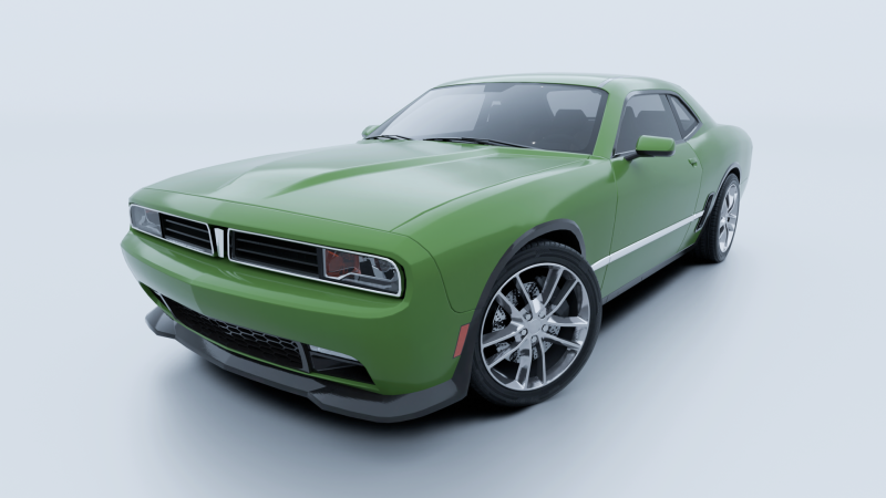 Muscle Car 1 3D Model .c4d .max .obj .3ds .fbx .stl .blend