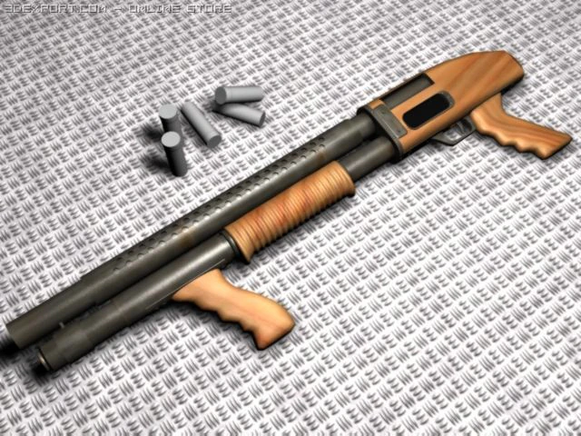 shotgun 3D Model .c4d .max .obj .3ds .fbx .stl .blend 