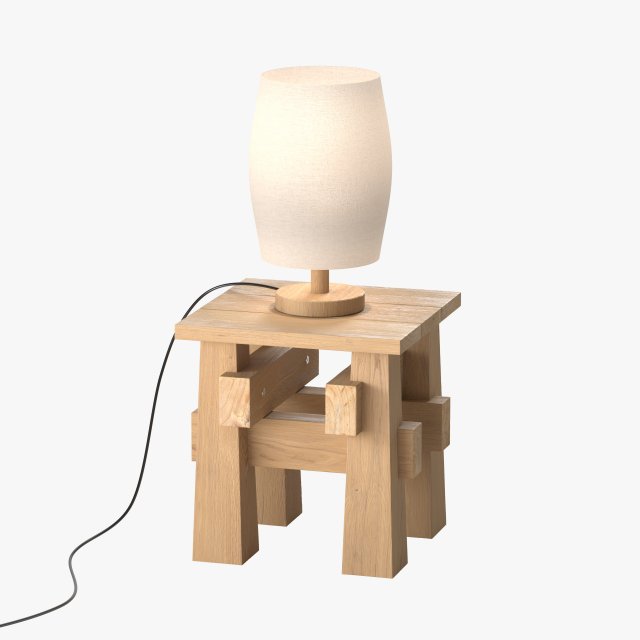 tabouret with lamp 3D Model .c4d .max .obj .3ds .fbx .stl .blend 