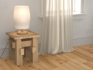 tabouret with lamp 3D Model