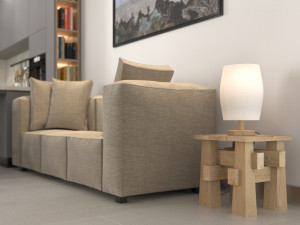 tabouret with lamp 3D Model