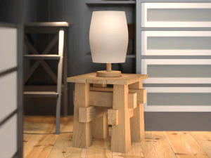 taburete con l&aacute;mpara Modelo 3D