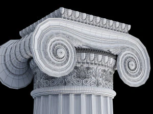 Round ionic column 3D Model