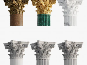 Kolom korintus bulat Model 3D