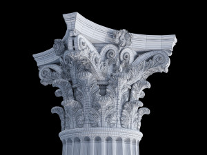 Round corinth column 3D Модель