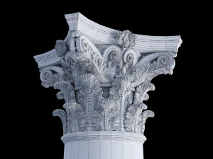 Round corinth column 3D Model