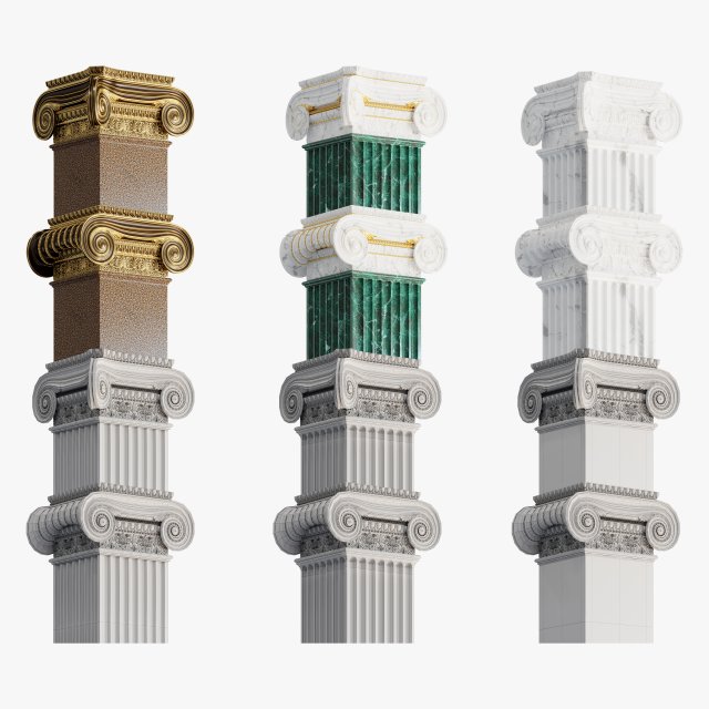 Rectangular ionic column 3Dモデル .c4d .max .obj .3ds .fbx .stl .blend 