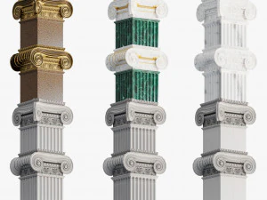Rectangular ionic column 3D Model