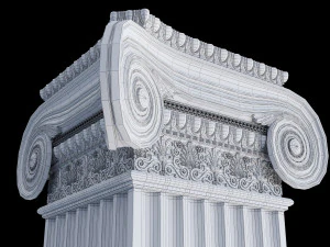 Columna i&oacute;nica rectangular Modelo 3D