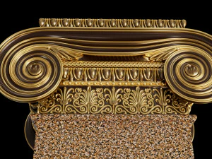 Columna i&oacute;nica rectangular Modelo 3D