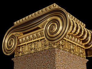 Columna i&oacute;nica rectangular Modelo 3D