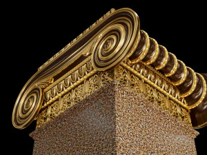 Columna i&oacute;nica rectangular Modelo 3D