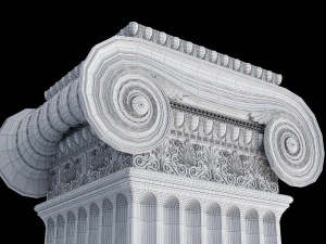 Columna i&oacute;nica rectangular Modelo 3D