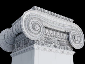 Columna i&oacute;nica rectangular Modelo 3D