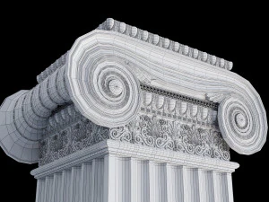 Columna i&oacute;nica rectangular Modelo 3D