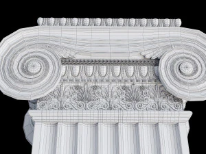 Columna i&oacute;nica rectangular Modelo 3D