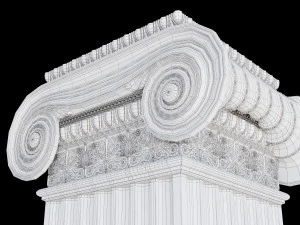 Columna i&oacute;nica rectangular Modelo 3D