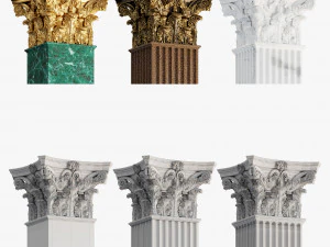 Rectangular corinth column 3D Model