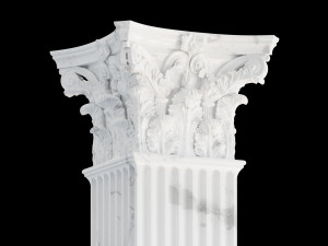 Rectangular corinth column Model 3D