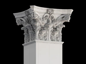 Rectangular corinth column 3D Model