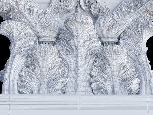 Rectangular corinth column Model 3D