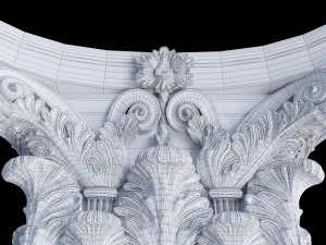 Rectangular corinth column 3D Model