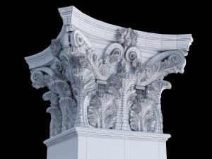 Rectangular corinth column 3D Model