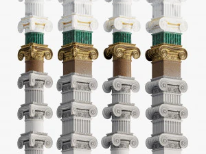 Round and rectangular ionic columns 3D Model