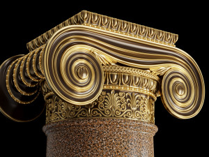 Round and rectangular ionic columns Modèle 3D