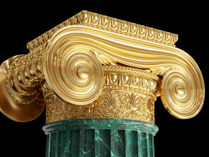Round and rectangular ionic columns Modèle 3D