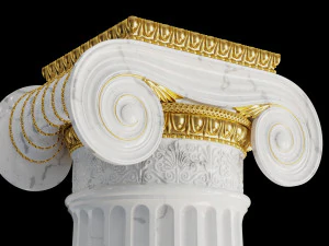 Round and rectangular ionic columns 3D Model