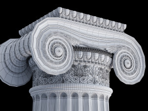 Round and rectangular ionic columns Modèle 3D