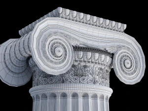 Round and rectangular ionic columns 3D Model