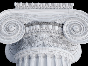 Round and rectangular ionic columns Modèle 3D