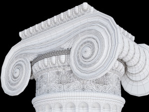 Round and rectangular ionic columns Modèle 3D