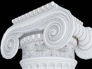 Round and rectangular ionic columns 3D Model