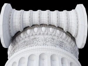 Round and rectangular ionic columns 3D Model