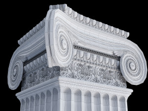Round and rectangular ionic columns Modèle 3D