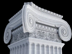 Round and rectangular ionic columns 3D Model