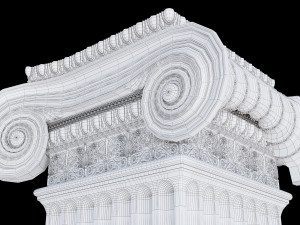 Round and rectangular ionic columns Modèle 3D