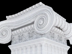 Round and rectangular ionic columns 3D Model