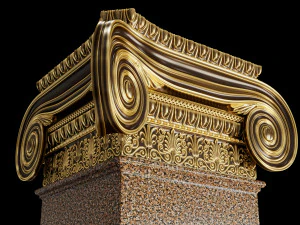 Round and rectangular ionic columns 3D Model