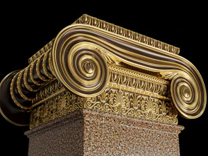 Round and rectangular ionic columns 3D Model