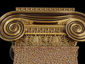 Round and rectangular ionic columns Modèle 3D