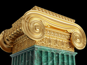 Round and rectangular ionic columns Modèle 3D
