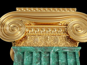 Round and rectangular ionic columns Modèle 3D