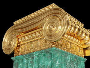 Round and rectangular ionic columns Modèle 3D