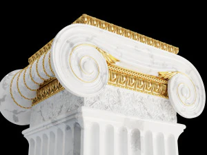 Round and rectangular ionic columns 3D Model