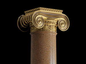 Round and rectangular ionic columns Modèle 3D