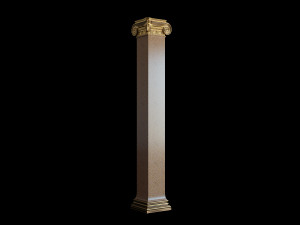 Round and rectangular ionic columns Modèle 3D